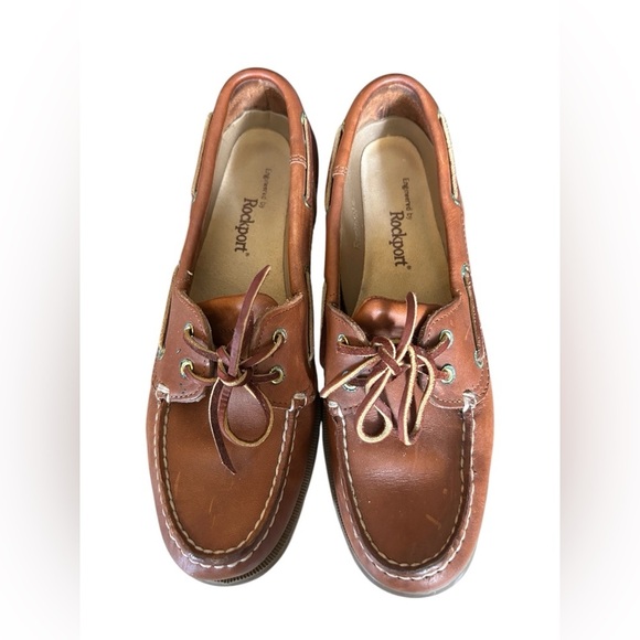 Rockport Men's Brown Leather Boat Shoes - Picture 1 of 7